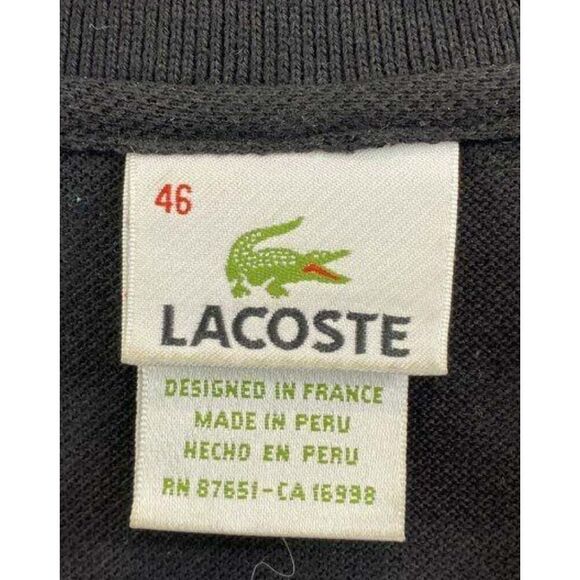 LACOSTE Men's Classic Fit Polo Shirt Size M (46) Black - Picture 4 of 5